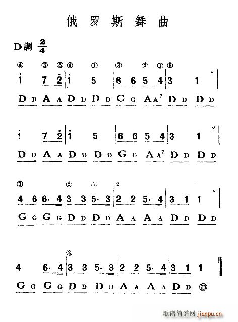 俄罗斯舞曲简谱