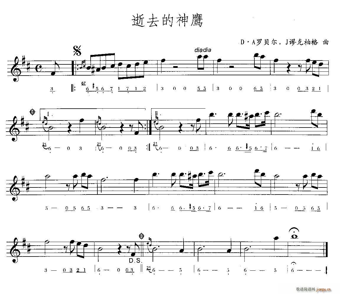 逝去的神鹰简谱