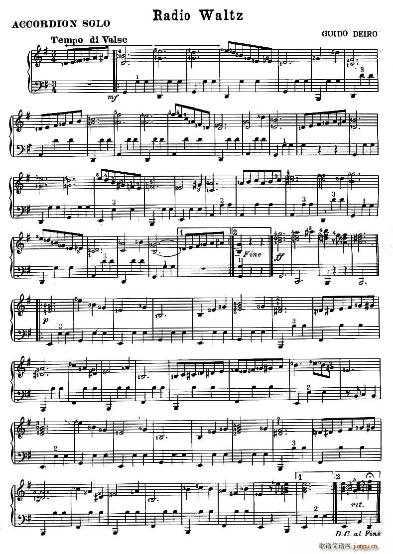 电波圆舞曲简谱