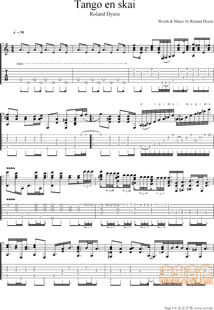 假冒的探戈简谱