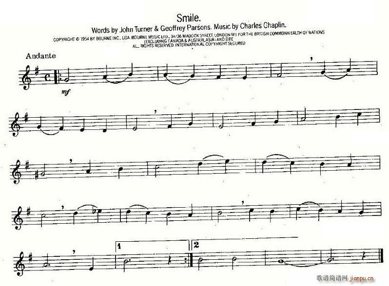 Smile（微笑）简谱