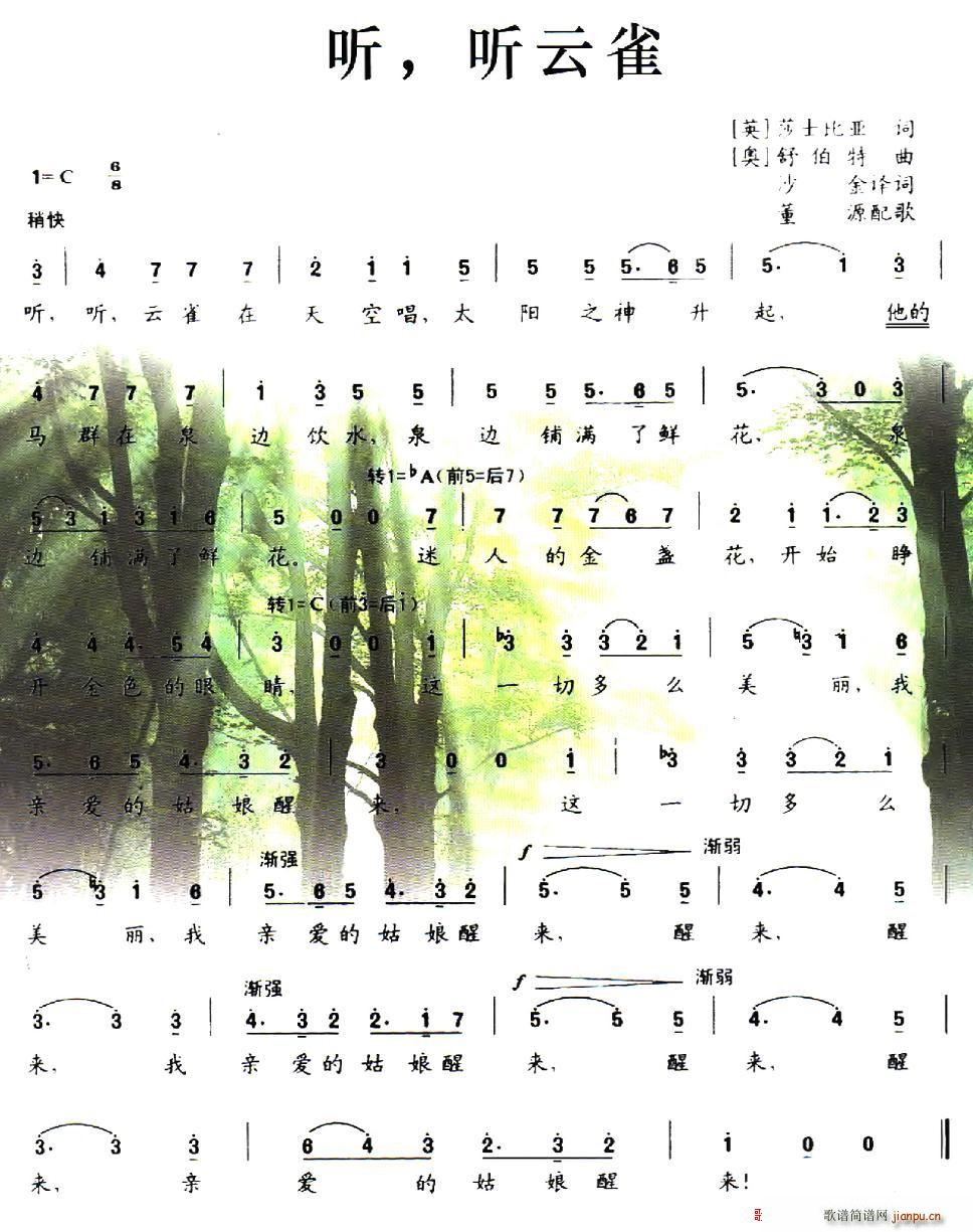 听 听云雀简谱