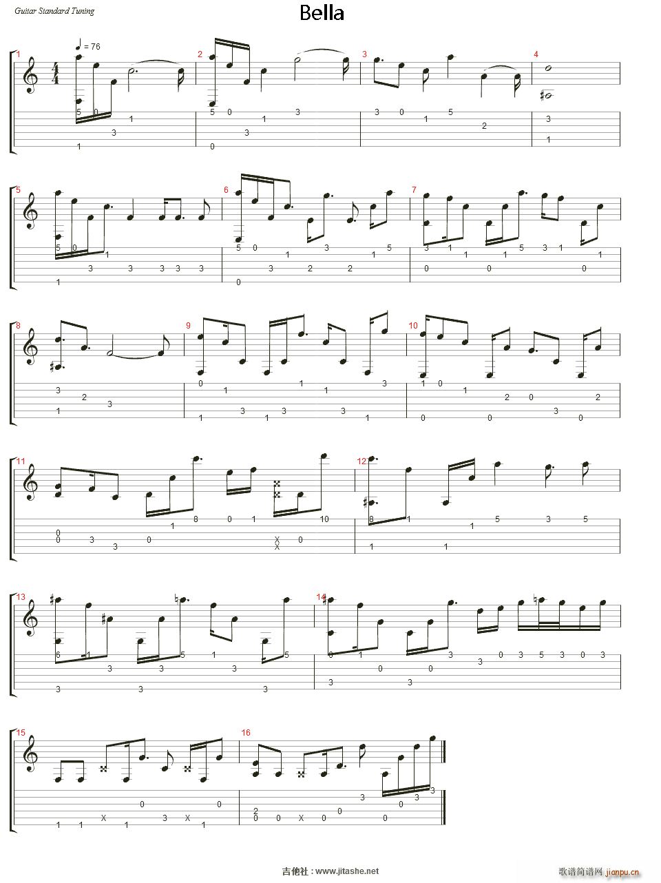 Bella简谱