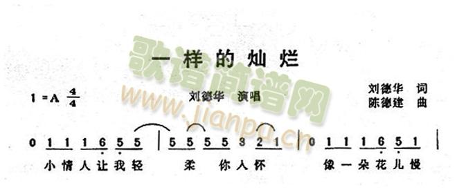 一样的灿烂简谱