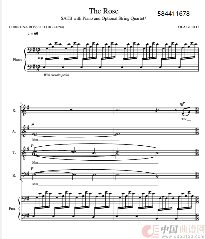 The Rose合唱谱简谱